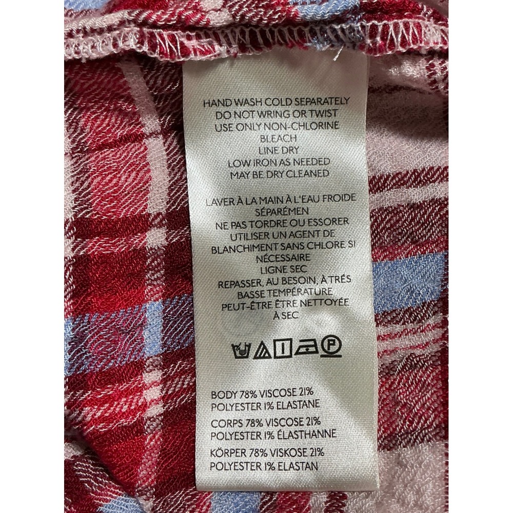 Pilcro Hadley Plaid Shirt Medium Button Down Long Sleeve Relaxed Fit Red Blue - Picture 11 of 12